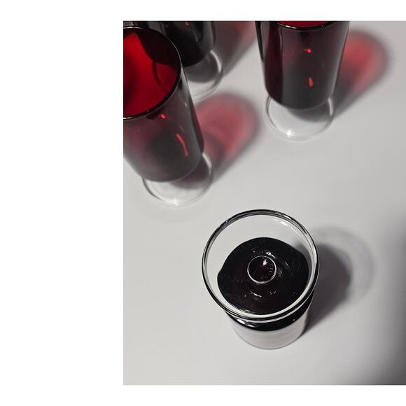 6 Luminarc Cavalier Red Wine Glasses Mid Century Modern - Picture 3 of 5